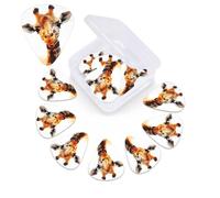 12 PCS Guitar Picks for Acoustic Guitar with Organizer Storage Box Bass Pick Cute giraffe Personalized Guitar Pick Celluloid plectrums 0.46 mm 0.71 mm 0.96 mm for Ukulele