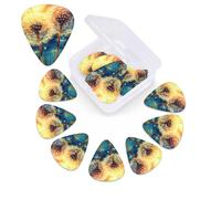 12 PCS Guitar Picks for Acoustic Guitar with Organizer Storage Box Bass Pick Dandelion DIY Drawing Paint Personalized Guitar Pick Celluloid plectrums 0.46 mm 0.71 mm 0.96 mm for Ukulele