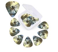 12 PCS Guitar Picks for Acoustic Guitar with Organizer Storage Box Bass Pick Dragonflies Personalized Guitar Pick Celluloid plectrums 0.46 mm 0.71 mm 0.96 mm for Ukulele