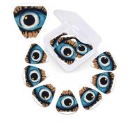 12 PCS Guitar Picks for Acoustic Guitar with Organizer Storage Box Bass Pick Evil Eye Personalized Guitar Pick Celluloid plectrums 0.46 mm 0.71 mm 0.96 mm for Ukulele
