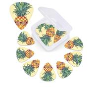 12 PCS Guitar Picks for Acoustic Guitar with Organizer Storage Box Bass Pick Funny Pineapple Personalized Guitar Pick Celluloid plectrums 0.46 mm 0.71 mm 0.96 mm for Ukulele