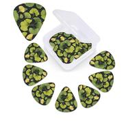 12 PCS Guitar Picks for Acoustic Guitar with Organizer Storage Box Bass Pick Ginkgo Biloba Personalized Guitar Pick Celluloid plectrums 0.46 mm 0.71 mm 0.96 mm for Ukulele
