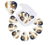 12 PCS Guitar Picks for Acoustic Guitar with Organizer Storage Box Bass Pick Gold Blue White Personalized Guitar Pick Celluloid plectrums 0.46 mm 0.71 mm 0.96 mm for Ukulele