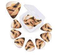 12 PCS Guitar Picks for Acoustic Guitar with Organizer Storage Box Bass Pick Guitar Wooden Personalized Guitar Pick Celluloid plectrums 0.46 mm 0.71 mm 0.96 mm for Ukulele