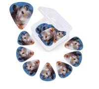 12 PCS Guitar Picks for Acoustic Guitar with Organizer Storage Box Bass Pick Hamster Personalized Guitar Pick Celluloid plectrums 0.46 mm 0.71 mm 0.96 mm for Ukulele