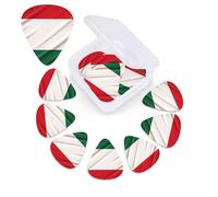 12 PCS Guitar Picks for Acoustic Guitar with Organizer Storage Box Bass Pick Italy Flag Personalized Guitar Pick Celluloid plectrums 0.46 mm 0.71 mm 0.96 mm for Ukulele