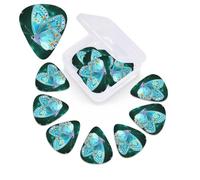 12 PCS Guitar Picks for Acoustic Guitar with Organizer Storage Box Bass Pick Light Blue Butterfly Personalized Guitar Pick Celluloid plectrums 0.46 mm 0.71 mm 0.96 mm for Ukulele
