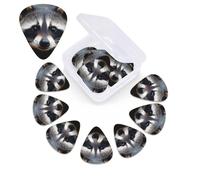 12 PCS Guitar Picks for Acoustic Guitar with Organizer Storage Box Bass Pick Little Raccoon Face Personalized Guitar Pick Celluloid plectrums 0.46 mm 0.71 mm 0.96 mm for Ukulele