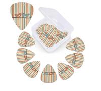 12 PCS Guitar Picks for Acoustic Guitar with Organizer Storage Box Bass Pick Love Birdie Stripe Personalized Guitar Pick Celluloid plectrums 0.46 mm 0.71 mm 0.96 mm for Ukulele