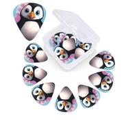 12 PCS Guitar Picks for Acoustic Guitar with Organizer Storage Box Bass Pick Lovely Penguin Personalized Guitar Pick Celluloid plectrums 0.46 mm 0.71 mm 0.96 mm for Ukulele