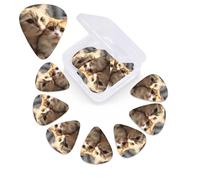12 PCS Guitar Picks for Acoustic Guitar with Organizer Storage Box Bass Pick Lovers Cat Personalized Guitar Pick Celluloid plectrums 0.46 mm 0.71 mm 0.96 mm for Ukulele