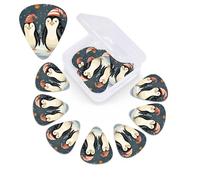 12 PCS Guitar Picks for Acoustic Guitar with Organizer Storage Box Bass Pick Merry Christmas Penguins Personalized Guitar Pick Celluloid plectrums 0.46 mm 0.71 mm 0.96 mm for Ukulele