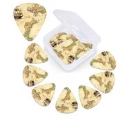 12 PCS Guitar Picks for Acoustic Guitar with Organizer Storage Box Bass Pick Old Treasure Map Personalized Guitar Pick Celluloid plectrums 0.46 mm 0.71 mm 0.96 mm for Ukulele
