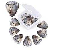 12 PCS Guitar Picks for Acoustic Guitar with Organizer Storage Box Bass Pick Opossum In Snow Personalized Guitar Pick Celluloid plectrums 0.46 mm 0.71 mm 0.96 mm for Ukulele