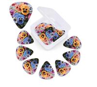 12 PCS Guitar Picks for Acoustic Guitar with Organizer Storage Box Bass Pick Pansy Flowers Personalized Guitar Pick Celluloid plectrums 0.46 mm 0.71 mm 0.96 mm for Ukulele