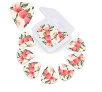 12 PCS Guitar Picks for Acoustic Guitar with Organizer Storage Box Bass Pick Peach Personalized Guitar Pick Celluloid plectrums 0.46 mm 0.71 mm 0.96 mm for Ukulele