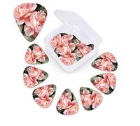 12 PCS Guitar Picks for Acoustic Guitar with Organizer Storage Box Bass Pick Peony Flowers Rose Personalized Guitar Pick Celluloid plectrums 0.46 mm 0.71 mm 0.96 mm for Ukulele