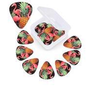 12 PCS Guitar Picks for Acoustic Guitar with Organizer Storage Box Bass Pick Pineapple Flamingos Personalized Guitar Pick Celluloid plectrums 0.46 mm 0.71 mm 0.96 mm for Ukulele