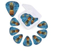 12 PCS Guitar Picks for Acoustic Guitar with Organizer Storage Box Bass Pick Pineapple in the Pool Personalized Guitar Pick Celluloid plectrums 0.46 mm 0.71 mm 0.96 mm for Ukulele