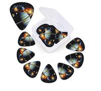 12 PCS Guitar Picks for Acoustic Guitar with Organizer Storage Box Bass Pick Planet Jupiter Personalized Guitar Pick Celluloid plectrums 0.46 mm 0.71 mm 0.96 mm for Ukulele