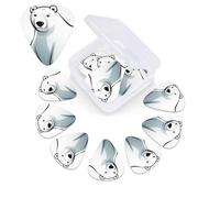 12 PCS Guitar Picks for Acoustic Guitar with Organizer Storage Box Bass Pick Polar Bear Personalized Guitar Pick Celluloid plectrums 0.46 mm 0.71 mm 0.96 mm for Ukulele