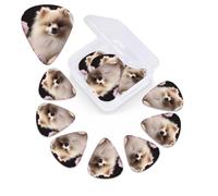 12 PCS Guitar Picks for Acoustic Guitar with Organizer Storage Box Bass Pick Pomeranian and Flowers Personalized Guitar Pick Celluloid plectrums 0.46 mm 0.71 mm 0.96 mm for Ukulele