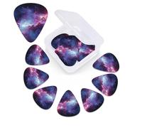 12 PCS Guitar Picks for Acoustic Guitar with Organizer Storage Box Bass Pick Purple&Blue Galaxy Personalized Guitar Pick Celluloid plectrums 0.46 mm 0.71 mm 0.96 mm for Ukulele
