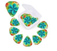 12 PCS Guitar Picks for Acoustic Guitar with Organizer Storage Box Bass Pick Rainbow Circle Shamrock Personalized Guitar Pick Celluloid plectrums 0.46 mm 0.71 mm 0.96 mm for Ukulele