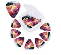 12 PCS Guitar Picks for Acoustic Guitar with Organizer Storage Box Bass Pick Rainbow Flower Sea Personalized Guitar Pick Celluloid plectrums 0.46 mm 0.71 mm 0.96 mm for Ukulele
