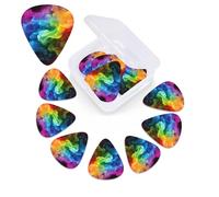 12 PCS Guitar Picks for Acoustic Guitar with Organizer Storage Box Bass Pick Rainbow Smoke Personalized Guitar Pick Celluloid plectrums 0.46 mm 0.71 mm 0.96 mm for Ukulele