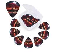 12 PCS Guitar Picks for Acoustic Guitar with Organizer Storage Box Bass Pick Red Tree Lake Moon Personalized Guitar Pick Celluloid plectrums 0.46 mm 0.71 mm 0.96 mm for Ukulele