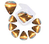 12 PCS Guitar Picks for Acoustic Guitar with Organizer Storage Box Bass Pick Saguaros at Sunset Personalized Guitar Pick Celluloid plectrums 0.46 mm 0.71 mm 0.96 mm for Ukulele