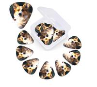 12 PCS Guitar Picks for Acoustic Guitar with Organizer Storage Box Bass Pick Smart Corgi Personalized Guitar Pick Celluloid plectrums 0.46 mm 0.71 mm 0.96 mm for Ukulele