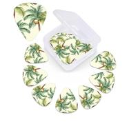 12 PCS Guitar Picks for Acoustic Guitar with Organizer Storage Box Bass Pick Summer Coconut Tree Personalized Guitar Pick Celluloid plectrums 0.46 mm 0.71 mm 0.96 mm for Ukulele