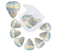 12 PCS Guitar Picks for Acoustic Guitar with Organizer Storage Box Bass Pick The Beach with Sea Birds Personalized Guitar Pick Celluloid plectrums 0.46 mm 0.71 mm 0.96 mm for Ukulele