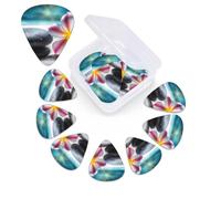12 PCS Guitar Picks for Acoustic Guitar with Organizer Storage Box Bass Pick Tropical Flower and Zen Stone Personalized Guitar Pick Celluloid plectrums 0.46 mm 0.71 mm 0.96 mm for Ukulele