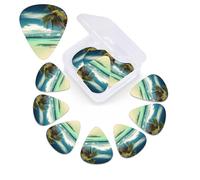 12 PCS Guitar Picks for Acoustic Guitar with Organizer Storage Box Bass Pick Tropical Holidays Personalized Guitar Pick Celluloid plectrums 0.46 mm 0.71 mm 0.96 mm for Ukulele