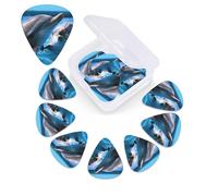 12 PCS Guitar Picks for Acoustic Guitar with Organizer Storage Box Bass Pick Two Dolphins in the Water Personalized Guitar Pick Celluloid plectrums 0.46 mm 0.71 mm 0.96 mm for Ukulele