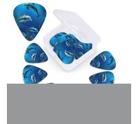 12 PCS Guitar Picks for Acoustic Guitar with Organizer Storage Box Bass Pick Underwater World Dolphins Coral Personalized Guitar Pick Celluloid plectrums 0.46 mm 0.71 mm 0.96 mm for Ukulele