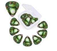 12 PCS Guitar Picks for Acoustic Guitar with Organizer Storage Box Bass Pick Welcome Frog Personalized Guitar Pick Celluloid plectrums 0.46 mm 0.71 mm 0.96 mm for Ukulele