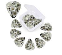 12 PCS Guitar Picks for Acoustic Guitar with Organizer Storage Box Bass Pick White Lily Bouquet Personalized Guitar Pick Celluloid plectrums 0.46 mm 0.71 mm 0.96 mm for Ukulele