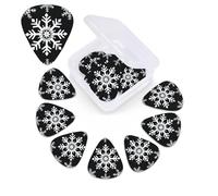 12 PCS Guitar Picks for Acoustic Guitar with Organizer Storage Box Bass Pick White Snowflake Personalized Guitar Pick Celluloid plectrums 0.46 mm 0.71 mm 0.96 mm for Ukulele