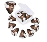 12 PCS Guitar Picks for Acoustic Guitar with Organizer Storage Box Bass Pick Wild Animals Deer Personalized Guitar Pick Celluloid plectrums 0.46 mm 0.71 mm 0.96 mm for Ukulele