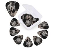 12 PCS Guitar Picks for Acoustic Guitar with Organizer Storage Box Bass Pick Wild Animals Zebra Personalized Guitar Pick Celluloid plectrums 0.46 mm 0.71 mm 0.96 mm for Ukulele