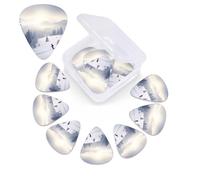 12 PCS Guitar Picks for Acoustic Guitar with Organizer Storage Box Bass Pick Winter skiing Personalized Guitar Pick Celluloid plectrums 0.46 mm 0.71 mm 0.96 mm for Ukulele