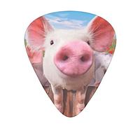 12 Pcs Guitar Picks Funny Cute Pig Guitar Plectrums Includes Thin, Medium & Heavy Gauges 3 Sizes For Ukulele With Organizer Storage Box