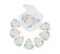 12 Pcs Guitar Picks Geometric Triangle Dot Green Plectrums With 3 Thickness For Electric,Acoustic Guitars