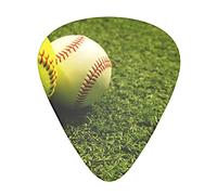 12 Pcs Guitar Picks Grass Baseball Softball 3 Different Thicknesses, Classic Triangle, For Acoustic Guitar, Electric Guitar, Bass Guitar