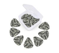 12 Pcs Guitar Picks Gray Camouflage Seamless Pattern Plectrums With 3 Thickness For Electric,Acoustic Guitars