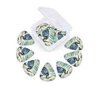 12 Pcs Guitar Picks Great Blue Heron Watercolor Plectrums With 3 Thickness For Electric,Acoustic Guitars